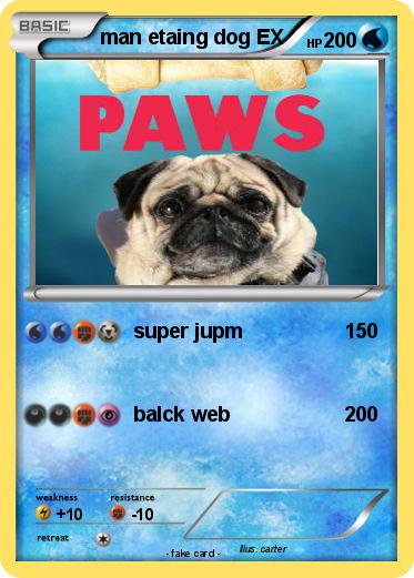 Pokemon man etaing dog EX