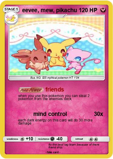 Pokemon eevee, mew, pikachu                                             TAG TEAM