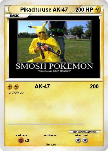 Pokemon Pikachu use AK-47