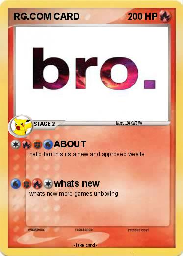 Pokemon RG.COM CARD