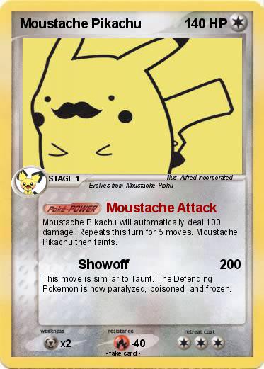 Pokemon Moustache Pikachu