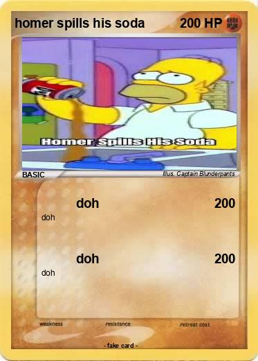Pokemon homer spills his soda