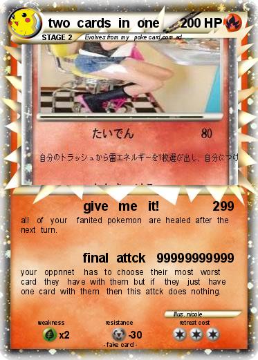 Pokemon two  cards  in  one