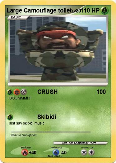 Pokemon Large Camouflage toilet