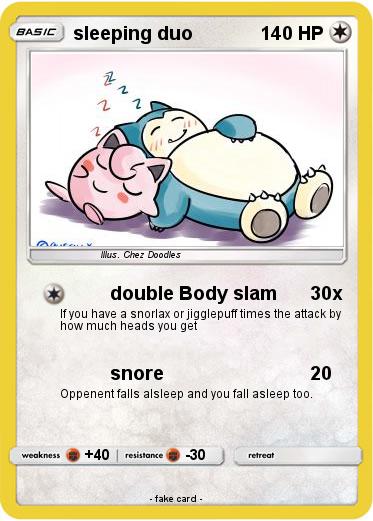 Pokemon sleeping duo