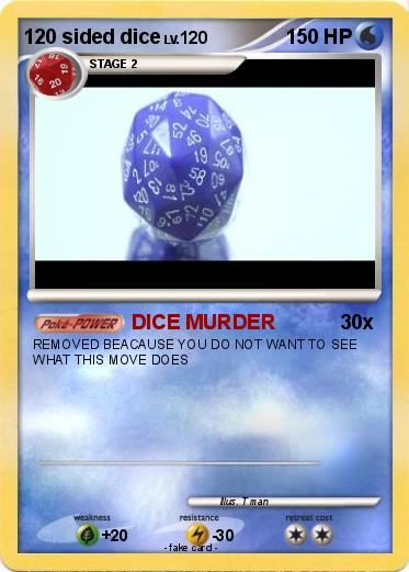 Pokemon 120 sided dice
