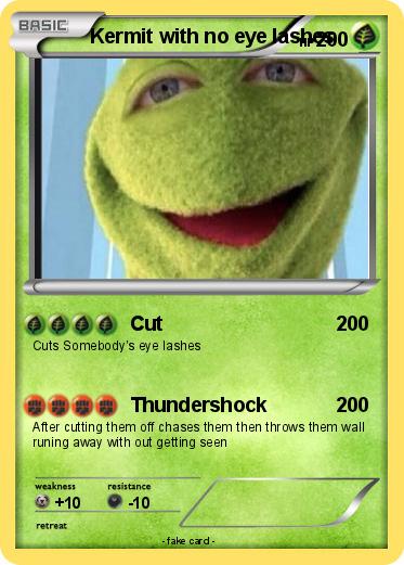 Pokemon Kermit with no eye lashes