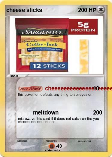 Pokemon cheese sticks