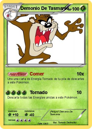 Pokemon Demonio De Tasmania