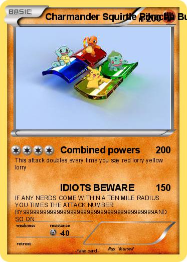 Pokemon Charmander Squirtle Pikachu Bulbasaur