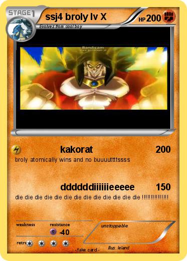 Pokemon ssj4 broly lv X