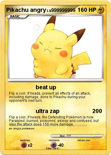 Pokemon Pikachu angry