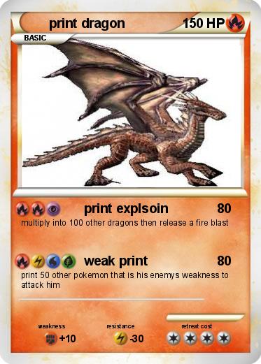 Pokemon print dragon
