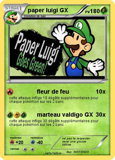 Pokemon paper luigi GX