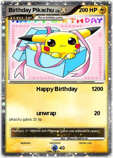 Pokemon Birthday Pikachu