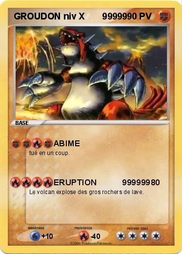 Pokemon GROUDON niv X       99999