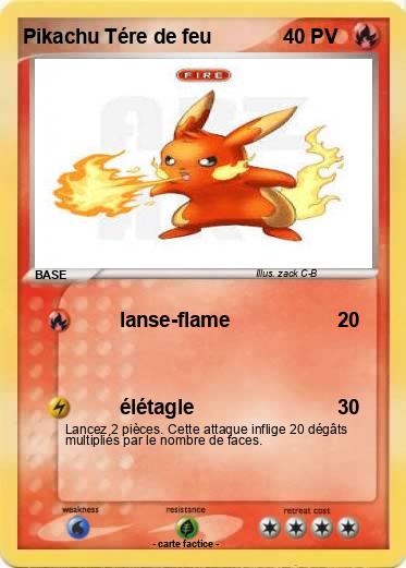Pokemon Pikachu Tére de feu