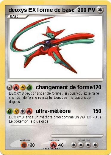 Pokemon deoxys EX forme de base