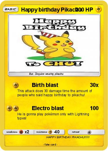 Pokemon Happy birthday Pikachu