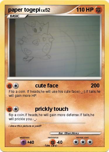 Pokemon paper togepi