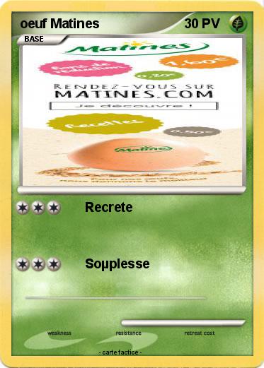 Pokemon oeuf Matines