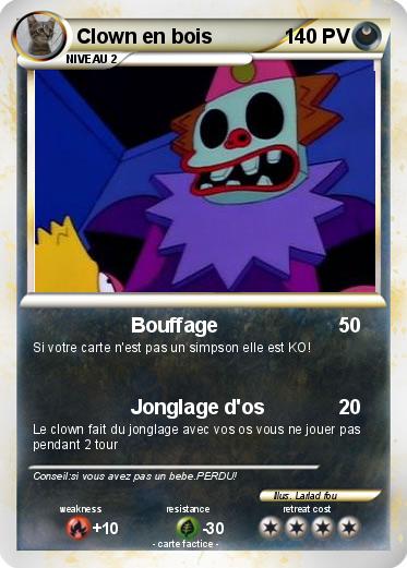 Pokemon Clown en bois