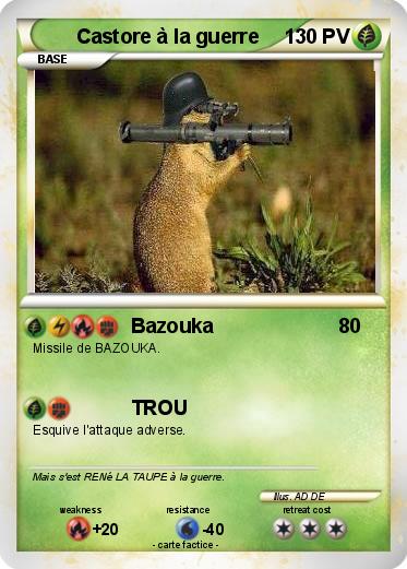 Pokemon Castore à la guerre