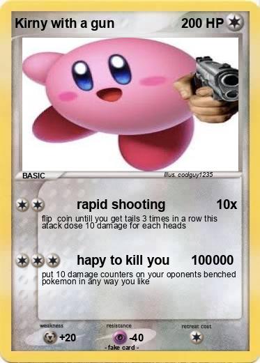 Pokemon Kirny with a gun