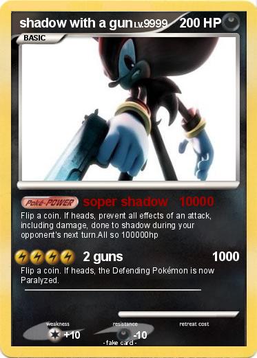 Pokemon shadow with a gun