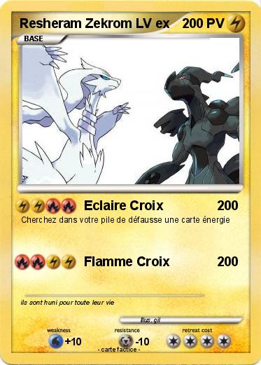 Pokemon Resheram Zekrom LV ex