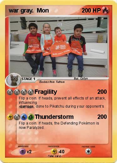 Pokemon war gray.  Mon