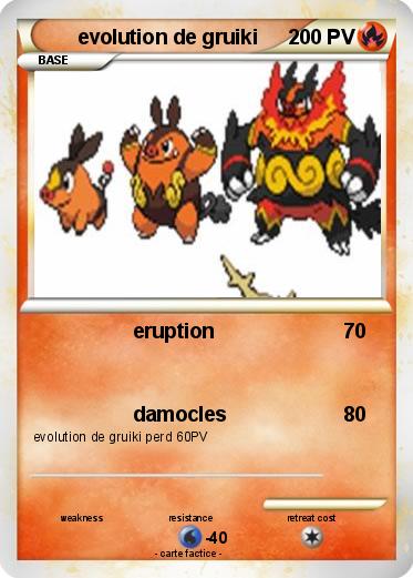 Pokemon evolution de gruiki