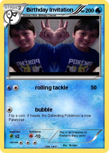 Pokemon Birthday Invitation