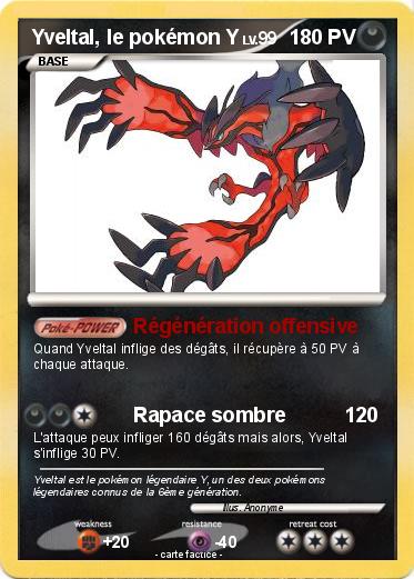 Pokemon Yveltal, le pokémon Y