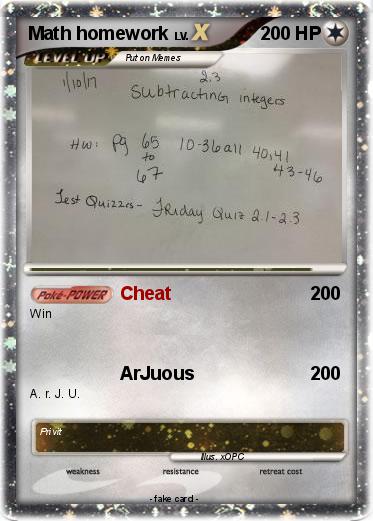 Pokemon Math homework