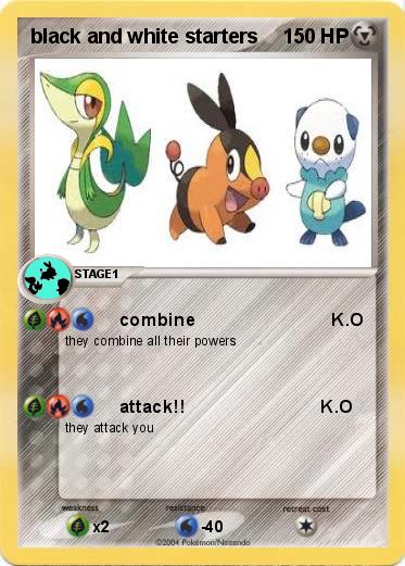Pokemon black and white starters