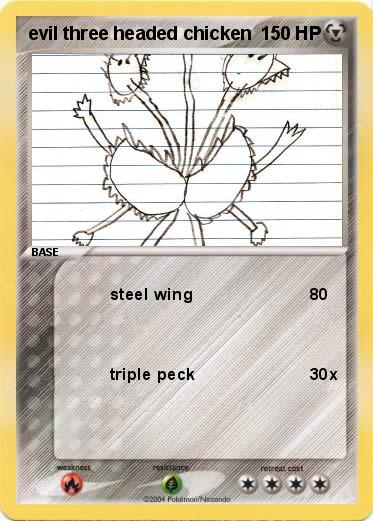 Pokemon evil three headed chicken