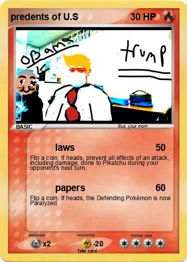 Pokemon predents of U.S