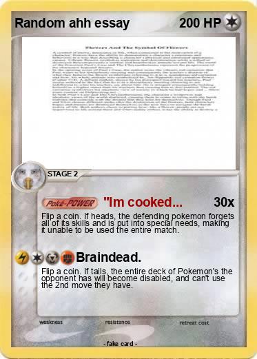 Pokemon Random ahh essay
