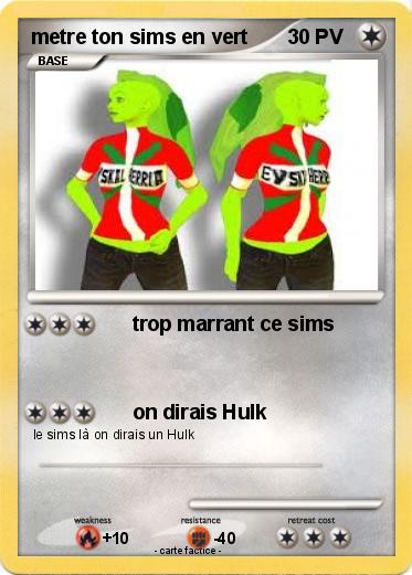 Pokemon metre ton sims en vert