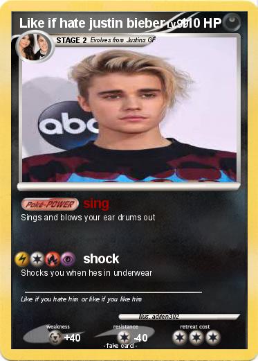 Pokemon Like if hate justin bieber