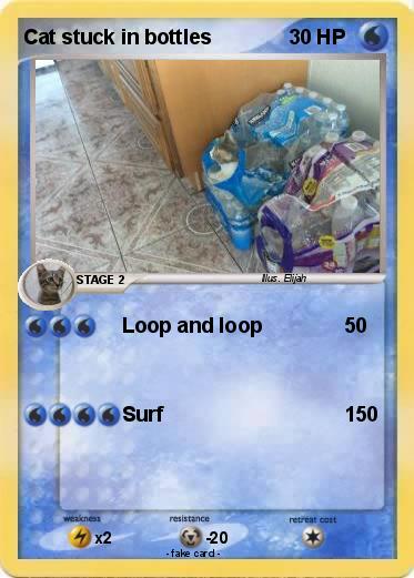 Pokemon Cat stuck in bottles