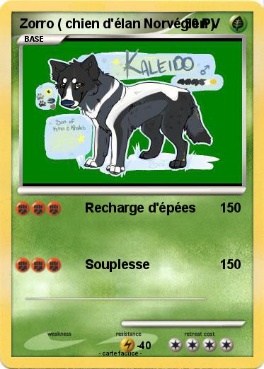 Pokemon Zorro ( chien d'élan Norvégien )