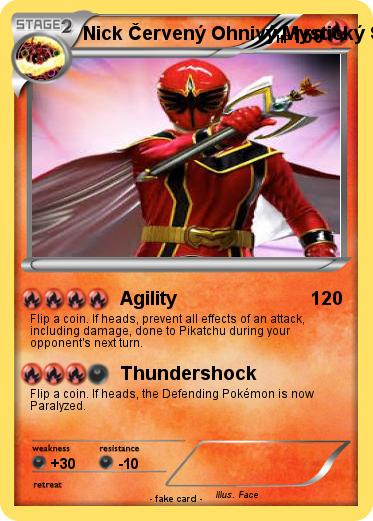 Pokemon Nick Červený Ohnivý Mystický Strážce