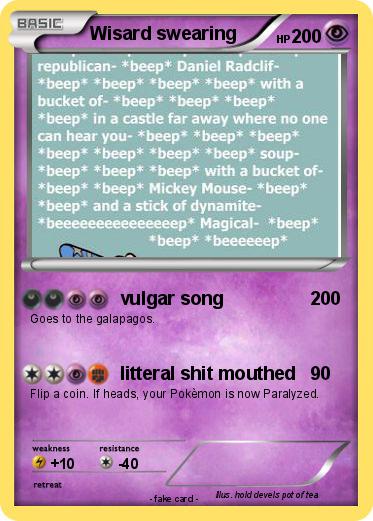 Pokemon Wisard swearing