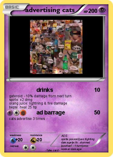 Pokemon advertising cats
