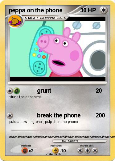 Pokemon peppa on the phone