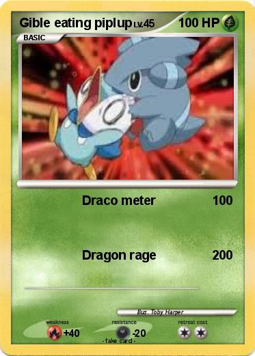 Pokemon Gible eating piplup