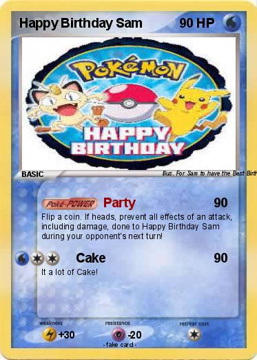 Pokemon Happy Birthday Sam