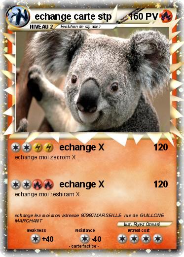 Pokemon echange carte stp